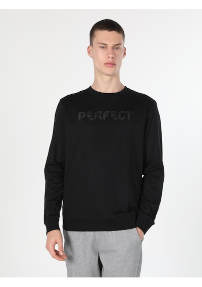 Colin's Colins Regular Fit Baskılı Siyah Erkek Sweatshirt Cl1060122 Siyah