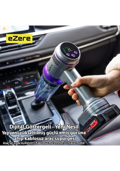 Ezere Powerstorm Kablosuz El Süpürgesi 20000pa Çekim Gücü 3 Kademeli Hepa Filtre 21v 2.0ah Batarya- 5775