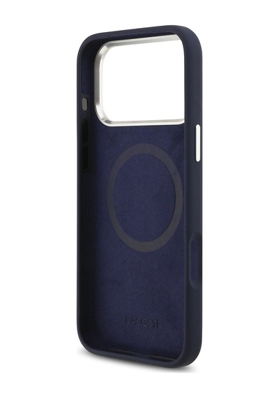Apple Uyumlu iPhone 17 Pro Max Kılıf Lacoste Lisanslı M-safeli İkonik Metal Kamera Çerçeveli Silikon Kapak Lacive Lacivert