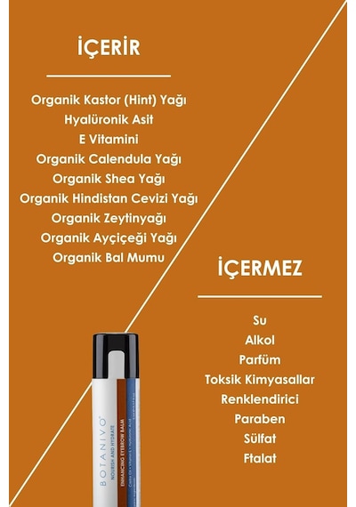 Botanivo Kaş Zenginleştirici & Besleyici Balm / Güçlü, Canlı, Dolgun Kaşlar / Organik İçerikli / 5 Ml Stick
