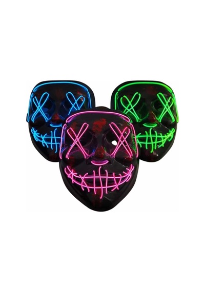 Işıklı Led Maske Parti Eğlence Maskesi Hallowen Neon Maske Mh-hs3519-4983