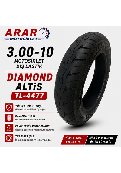 3.00-10 Motosiklet Dış Lastik Diamond Altis Tl-4477
