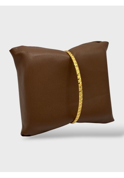 Arnes Jewelry Çelik 22 Ayar Altın Kaplama Çizgili Ajda Bilezik - 1 Adet 22 Cm Ar620nes Gold