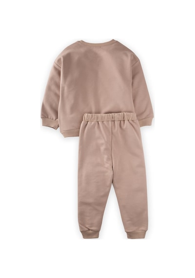 Cigit Basic Karyoka Detaylı Sweatshirt Takım 3-8 Yaş Bej Bej