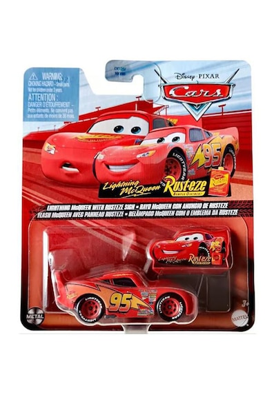 Disney Pixar Cars - Lighting Mcqueen With Rusteze Sign 1/55 Kırmızı