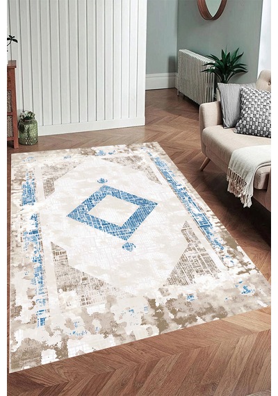 Eliana Home Dijital Baskı Yıkanabilir Kaymaz Taban Salon Halısı Ve Yolluk Rvg0964-fnl213 Mavi