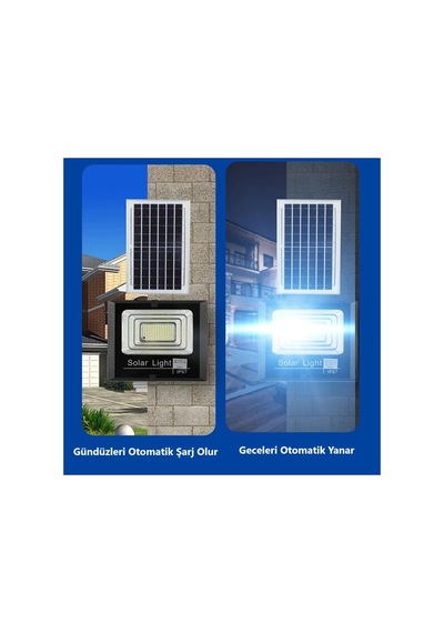 Ct-4648 100w Kumandalı Güneş Enerjili Solar Led Projektör Beyaz Işık 6500k