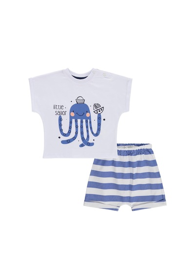 Civil Baby Ahtapot Baskılı 6-18 Ay Takım - Beyaz