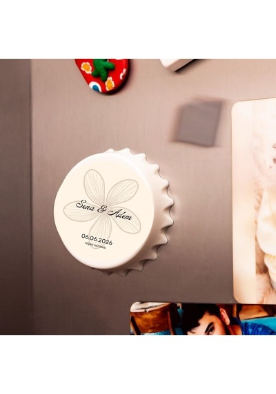 İsim Ve Tarih Yazılı Özel Tasarım Düğün, Nişan, Söz Hediyelik Magnet 10'lu Paket