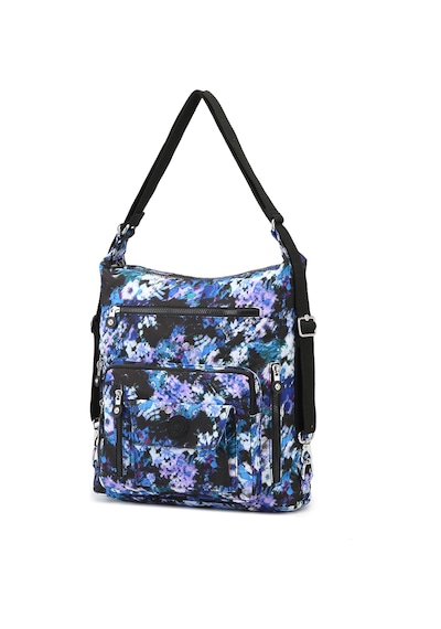 Smart Bags Büyük Boy Su Geçirmez Krınkıl Kumaş Hem Sırt Hem Omuz Çantası Mavi Printing