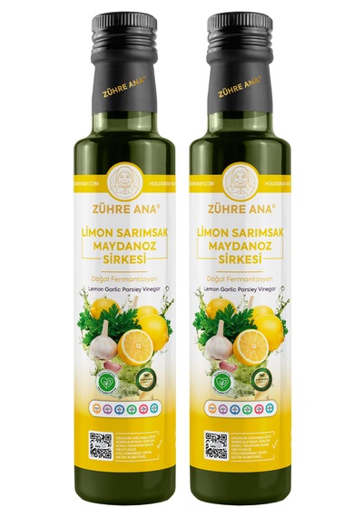 Limon Sarımsak Maydanoz Sirkesi Doğal Fermantasyon Lemon Garlic Parsley Vinegar 500 Ml