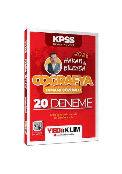 Yediiklim Yayınları 2026 Kpss Hakan Bileyen İle Coğrafya Tamamı Çözümlü 20 Deneme