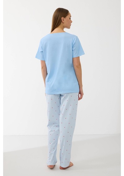 Anıl 11733 Kadın T-shirt Ve Pantolon Takım Açık Mavi
