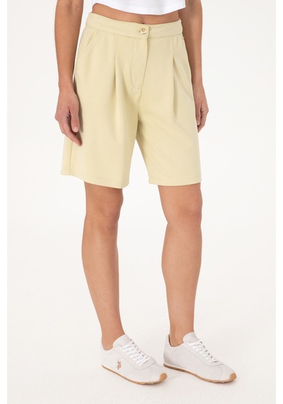 U.S. Polo Assn. Kadın Açık Haki Modal Karışımlı Örme Şort 50299870-VR183