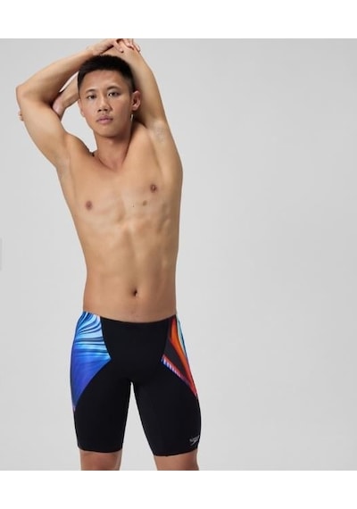 Speedo Training Printed V-cut Jammer Erkek Mayo Siyah