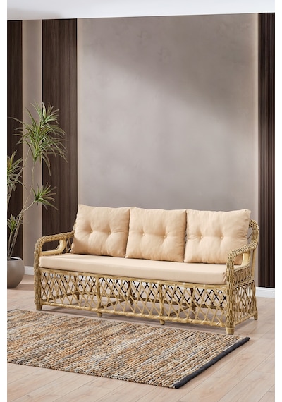 Edra Rattan Puflu Bahçe Balkon Takımı 3+1+1+camlı Masa Cappuccino Cappuccino Edra Rattan Puflu Bahçe Balkon Takımı 3+1+1+camlı Masa Cappuccino Cappuccino