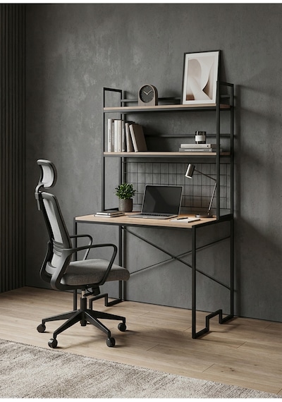 Uykula Demonte Raflı Çalışma Masası 90x60 Cm- Modern Bilgisayar Masası Kitaplıklı Metal Ayaklı Home Office Masa Siyah Uykula Demonte Raflı Çalışma Masası 90x60 Cm- Modern Bilgisayar Masası Kitaplıklı Metal Ayaklı Home Office Masa Siyah
