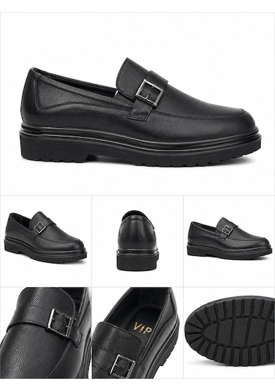 Classics Men Suni Deri Erkek Günlük Ayakkabı Loafer Ayakkabı 7720 Siyah