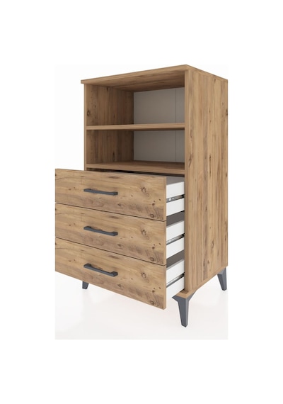 Hyperion Komodin 2 Raflı 3 Çekmeceli 60x44x106 Çam-çam Çam