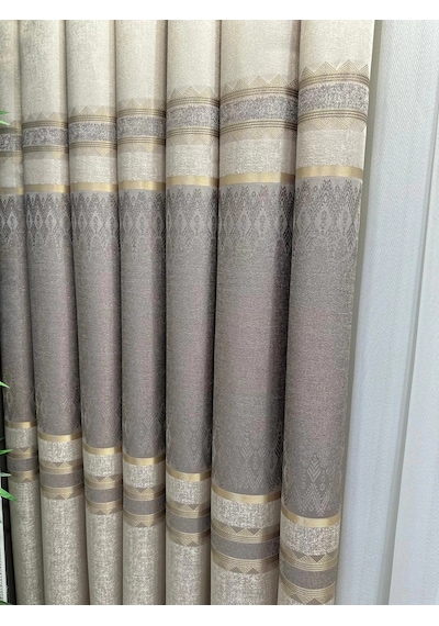 Nivemeshome Damla Ft614337 V-5202 Vizon 1/3 Sık Pileli Fon Perde Apm Vizon