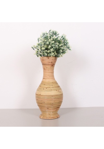 Bingül Doğal Rattan Dekoratif Vazo 24x50 Cm Bej