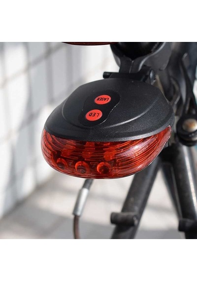 Buffer Çok Fonksiyonlu Pilli Bisiklet Led Lazer Işığı Arka Stop Lambası İndigo