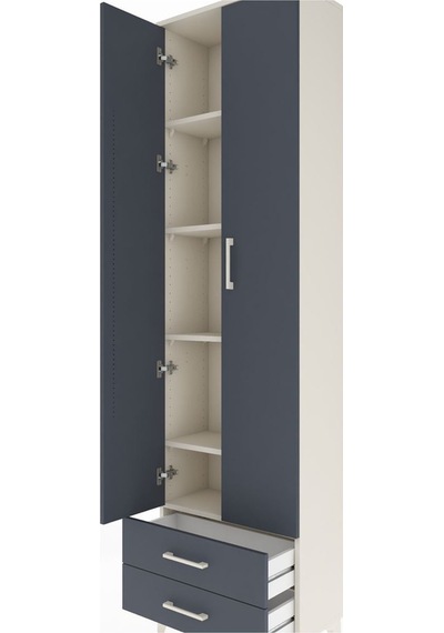 Arges Dolap 5 Raflı 2 Çekmeceli 2 Kapaklı 60x30x221 Aytaşı-an... Aytaşı