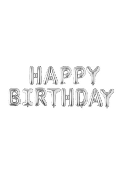 Happy Birthday Gümüş Set Folyo Balon 16 İnç
