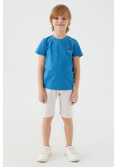 U.S. Polo Assn. U.s. Polo Assn Erkek Çocuk Mavi Bermuda Takım 5274-33397 Mavi