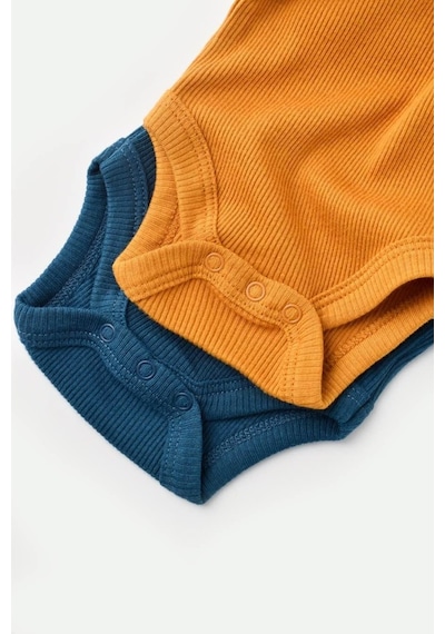 Rebebe Babycosy Modal 2 Li Kısa Kollu Bebek Badi - Bebek Body - Csym1121 (544635101) Mavi - Safran