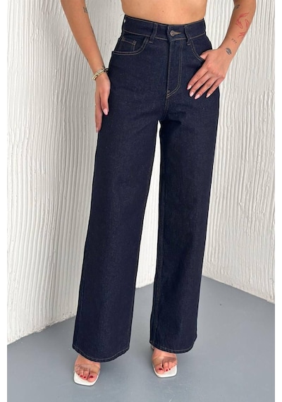 Kadın Kuşaklı Denim Pantolon & Ceket Takımı Modern & Güçlü Siluet Lacivert