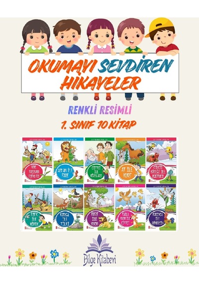 1. Sınıf Okumayı Sevdiren Renkli Resimli Hikayeler 8 - 10 Kitap