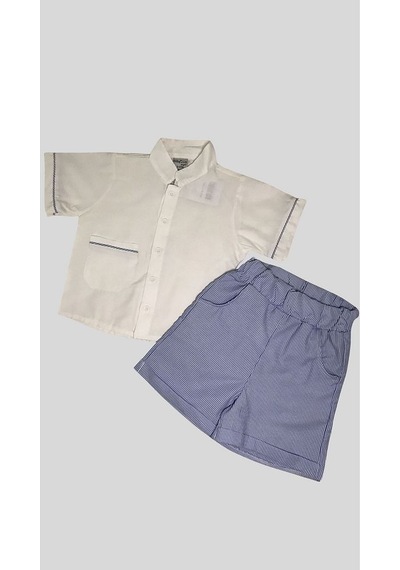 Erkek Çocuk Çizgili Pijama Takımı Mavi-beyaz Mavi - Beyaz
