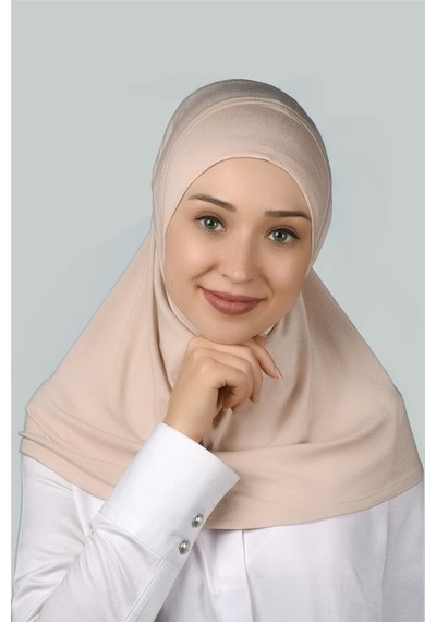 Altobeh Hazır Türban Pratik Eşarp Tesettür Hijab - Namaz Örtüsü - Bej