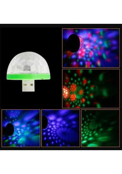 4w Usb Müzik Ritimli Ledli Sihirli Disko Topu Mikro Usb Otg Adaptörü