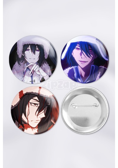 Fyodor Dostoevsky Bungou Stray Dogs Çanta Süsü Rozet İğneli Buton Rozet Seti 3 Adet Üçlü