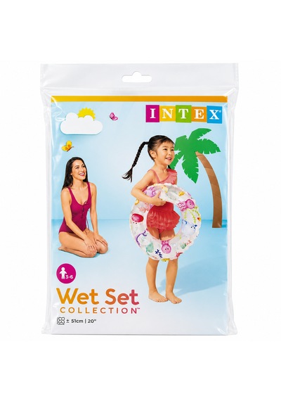Intex 51 Cm Deniz Canlıları Desenli Çocuk Deniz Simidi Şeffaf Şişme Simit 3-6 Yaş