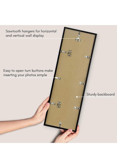 Siyah 8x24 Poster Çerçevesi - Parlak Pleksiglaslı İnce Kenarlıklı Fotoğraf Çerçevesi - Duvar İçin Yatay Ve Dikey Formatlar