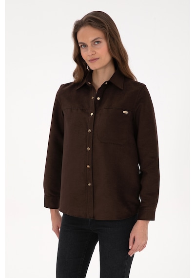 U.s. Polo Assn. Kadın Kahverengi Gömlek Desenli 50317242-vr029 Kahverengi U.s. Polo Assn. Kadın Kahverengi Gömlek Desenli 50317242-vr029 Kahverengi
