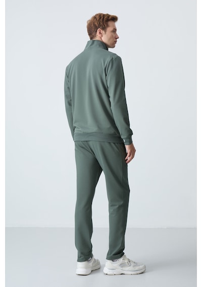 Tommy Life Haki Pamuklu Kalın Yumuşak Dokulu Comfort Fit Basic Erkek Eşofman Takım - 85260 Haki