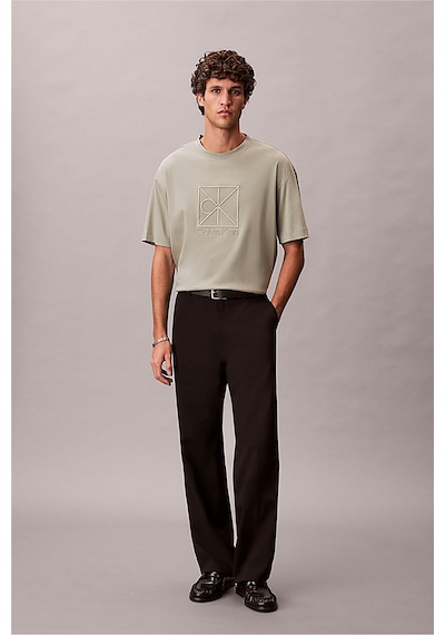 Calvin Klein Ss Rlxd Premıum Interlock Emblem-16342 Bej Calvin Klein Ss Rlxd Premıum Interlock Emblem-16342 Bej