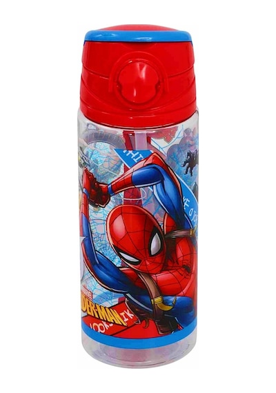 Spiderman Lisanslı Pipetli Plastik Matara 500 Ml Kırmızı Otto-42532
