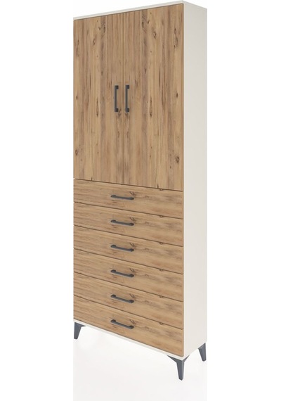 Arges Dolap 2 Raflı 6 Çekmeceli 2 Kapaklı 88x30x221 Aytaşı-çam Aytaşı