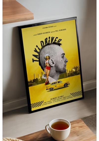 Taxi Driver Siyah Ahşap Çerçeveli Poster, Film Duvar Tablosu