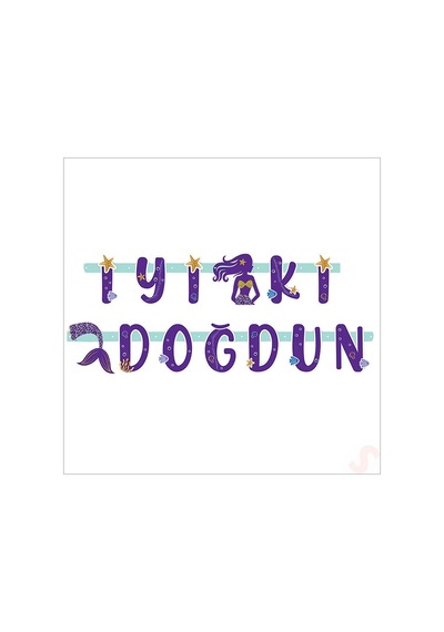 Pırıltılı Deniz Kızı İyiki Doğdun Banner, 2 Mt