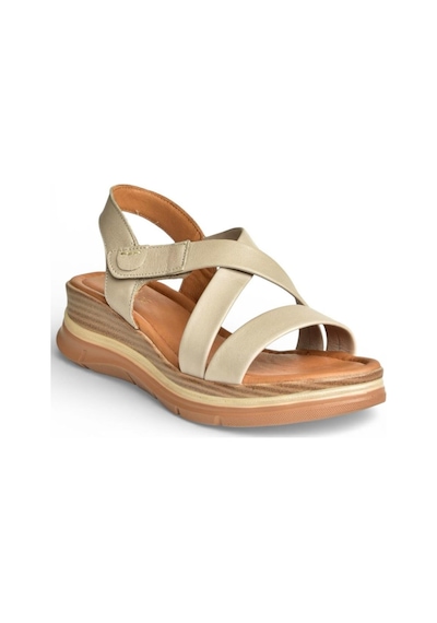 Fox Shoes Y555420203 Vizon Hakiki Deri Kadın Sandalet Vizon
