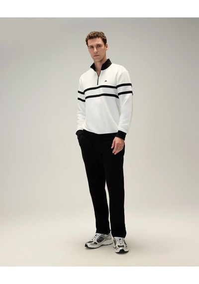 Ellesse 5wm1619-of Erkek Yarım Fermuarlı Sweat Kırık Beyaz Ekru