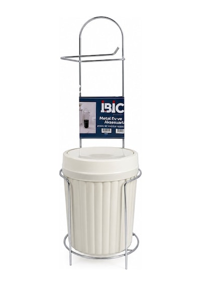 Krt Wc Kağıtlık Metal Krom Ayaklı Plastik Çöp Kovası- 10'li Paket