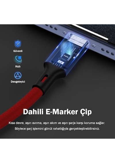 Usb 3.0 Usb-a&apos Dan Usb-c&apos Ye 15w Pd Hızlı Şarj 5v3a Yüksek Kaliteli Alüminyum Örgülü Kablo 5gbps 1 Metre Kırmızı