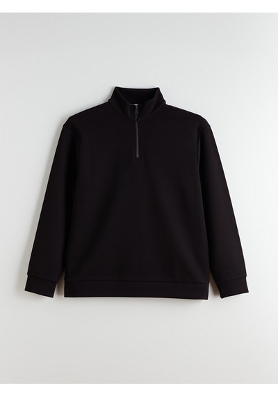 Lcw Vision Kahverengi Fermuarlı Dik Yaka Erkek Kalın Sweatshirt